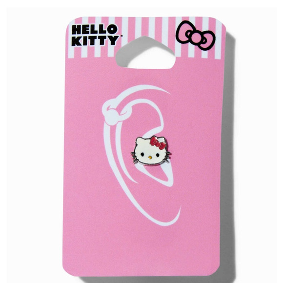 New Hello Kitty Stainless Steel Enamel Face 16G 1.2mm Cartilage Earring - Picture 1 of 9